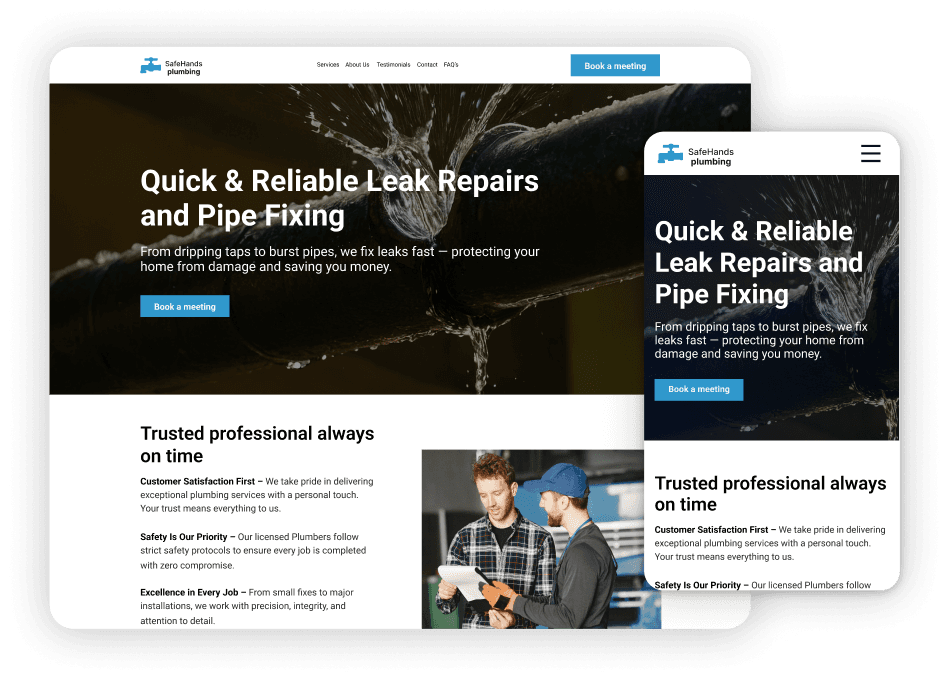 Instant website ready to go